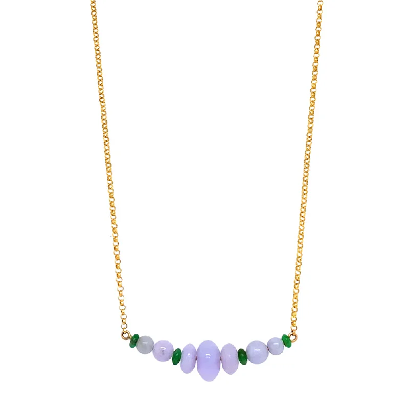 Statement gemstone necklaces for partiesJadeite & Yellow Gold Necklace - "Amelia"