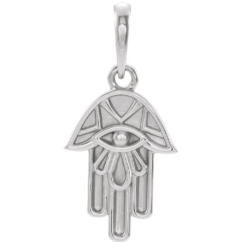 Layered chain necklaces for everyday wearPlatinum Hamsa Pendant, Small 10mm (3/8 Inch)