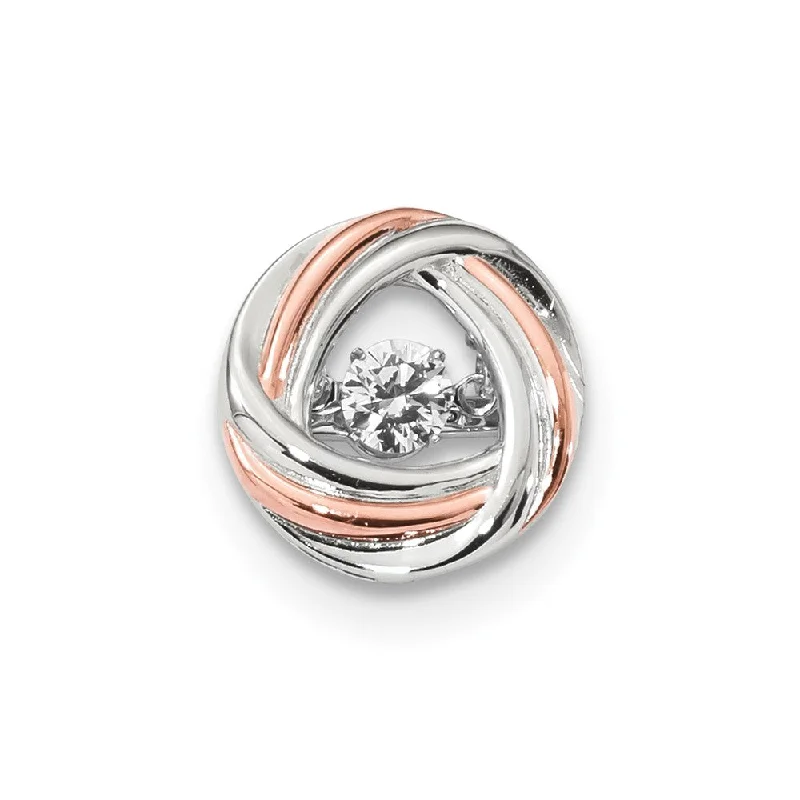 Heart-shaped pendants for Valentine’s DayPlatinum & Rose Tone Plated Sterling Silver & CZ Circle Pendant, 13mm