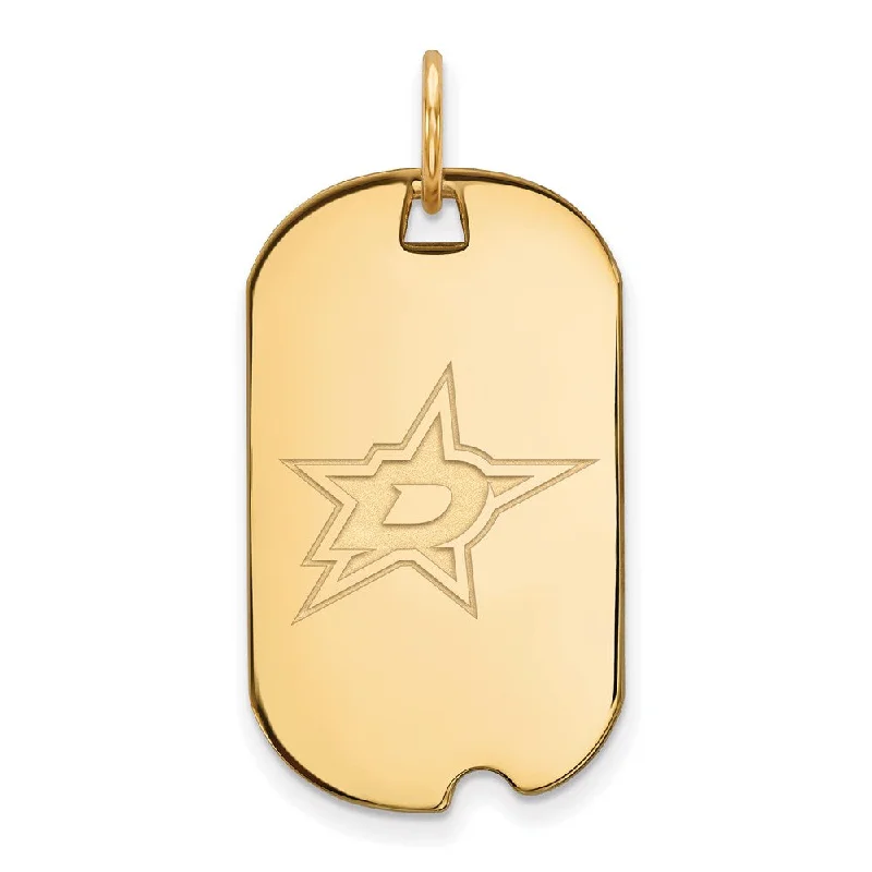 Water - Resistant Stainless Steel Diving - Themed Pendant for DiversLeather - Wrapped Pendants with Brass Stud EmbellishmentsSS 14k Yellow Gold Plated NHL Dallas Stars Dog Tag Pendant