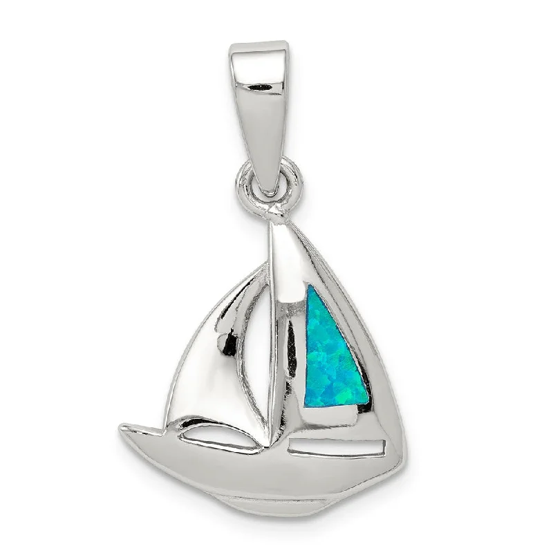 Moon phase pendants for celestial loversSterling Silver and Created Opal Sailboat Pendant