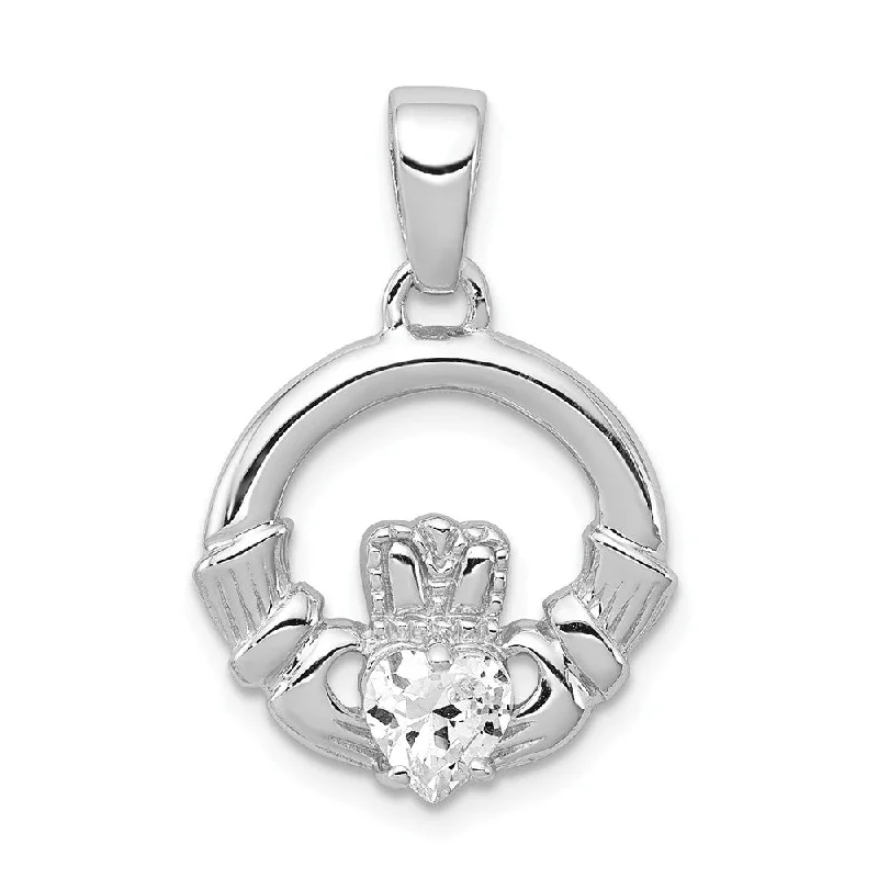 Zodiac sign pendants for astrology loversSterling Silver and Cubic Zirconia Claddagh Pendant, 15mm