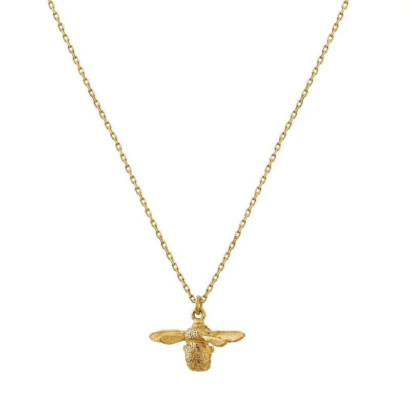 Initial letter necklaces for personalized style18K Yellow Gold Necklace - "Teeny Tiny Bumblebee"