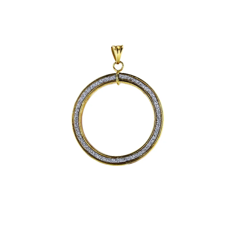 Adjustable - Chain Cubic Zirconia Solitaire Pendant for a Sparkling GiftCopper Pendants with Hammered and Patinated FinishesYellow Gold Glitter Open Circle Dangling Pendant (14K)