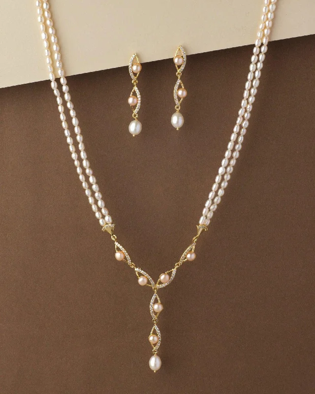 unique chain necklaces designsTrendy Pearl Necklace Set