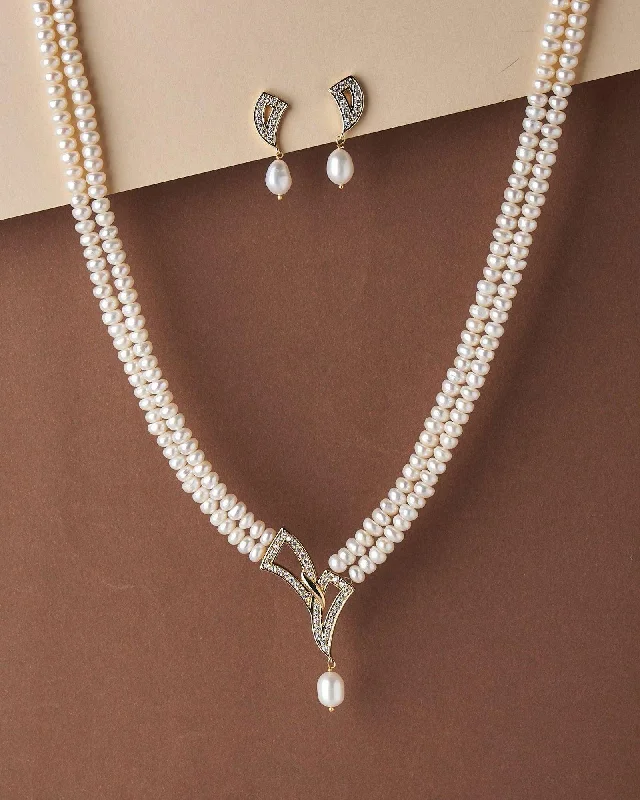 chain necklaces matching braceletsTrendy Pearl Necklace Set