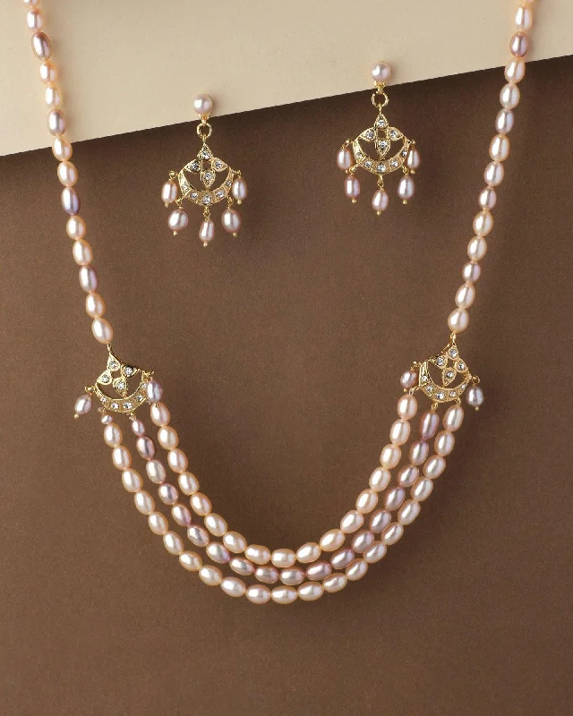 simple chain necklaces everyday wearBeautiful Real Pearl Necklace Set