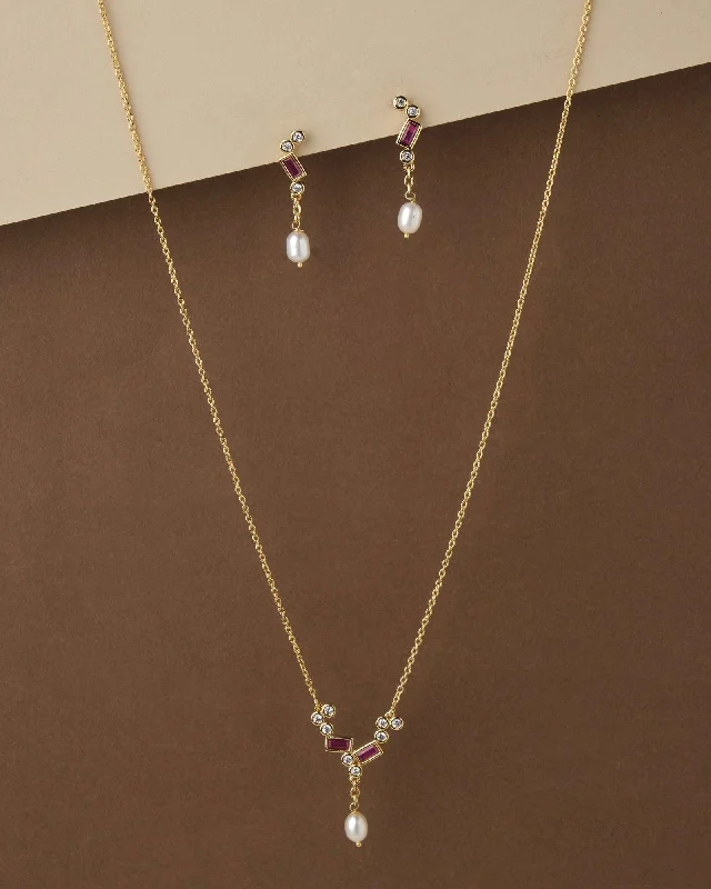 open link chain necklaces styleChic and Slender Pearl Drop Necklace Set