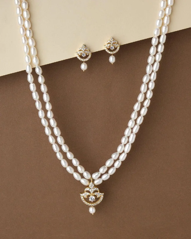 silver chain necklaces qualityTrendy Pearl Necklace Set