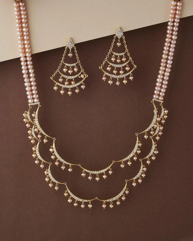 gemstone chain necklaces colorsTrendy Vintage Pearl Necklace Set