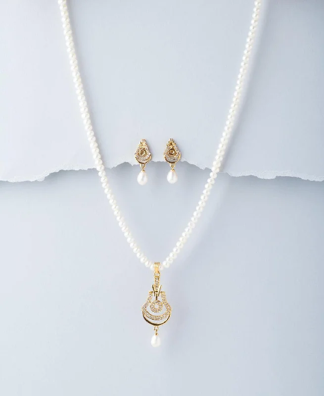 adjustable chain necklaces lengthTraditional Real Pearl Necklace Set