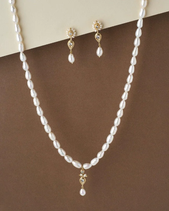 rose gold chain necklaces fashionTrendy Pearl Necklace Set