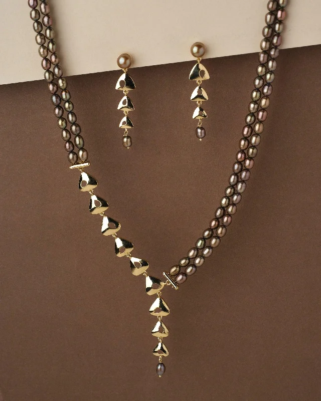 beaded chain necklaces patternsTrendy Pearl Necklace Set