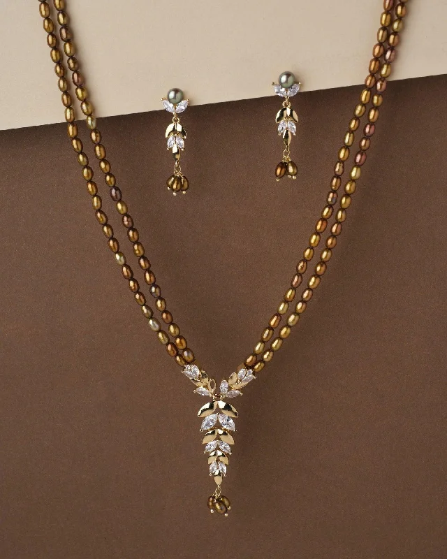 gemstone chain necklaces colorsTrendy Pearl Necklace Set