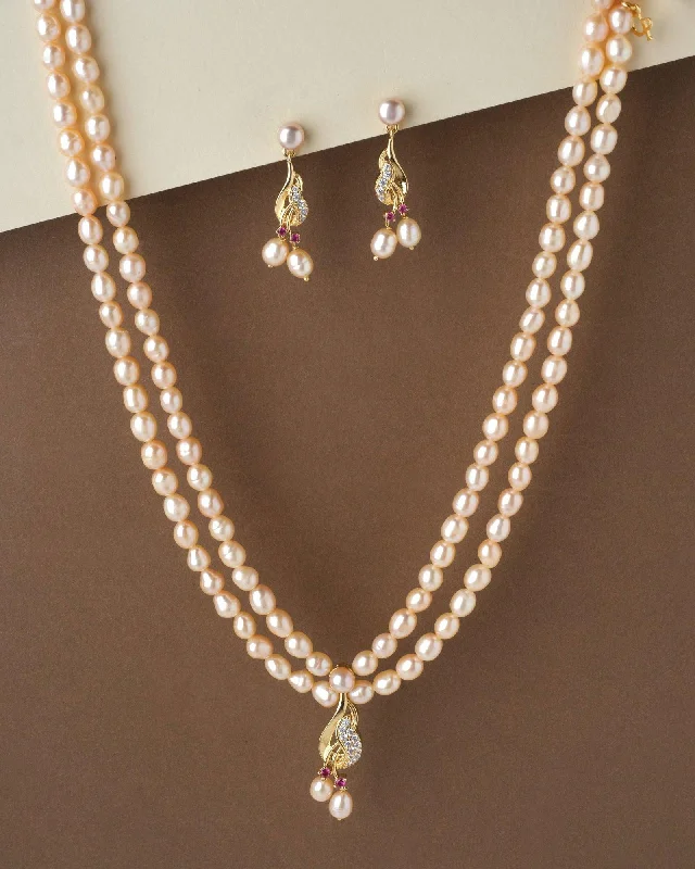 adjustable chain necklaces lengthTrendy Pearl Necklace Set