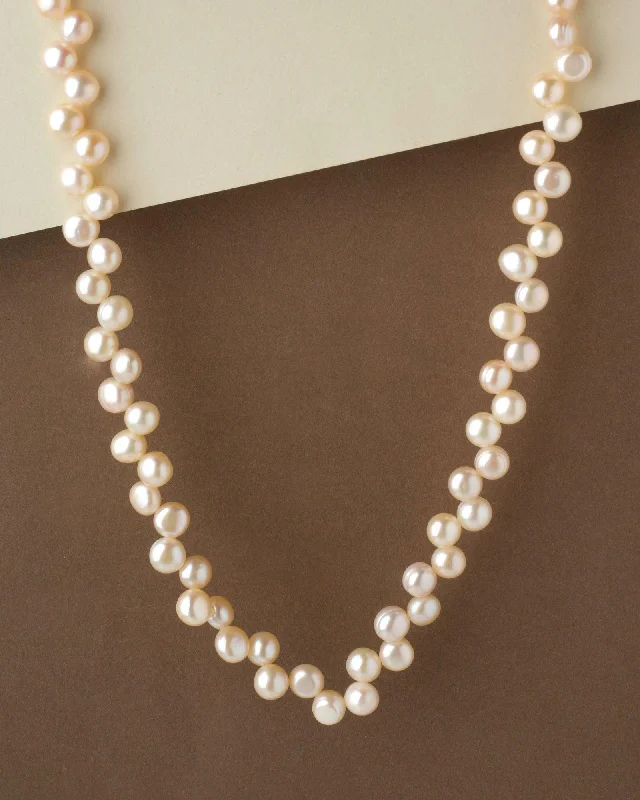 waterproof chain necklaces durabilityTrendy Pink Pearl Necklace M21394