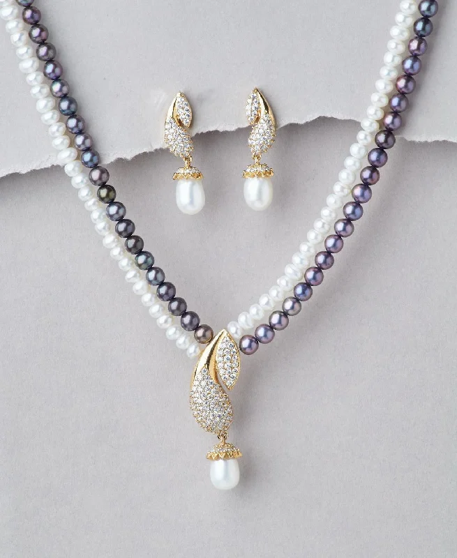 handmade chain necklaces jewelryTrendy Real Pearl Necklace Set