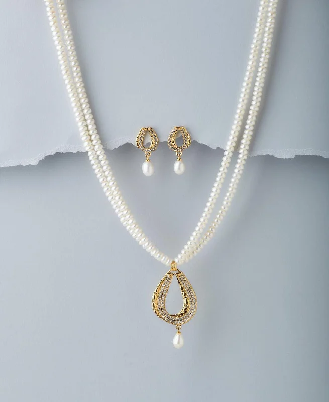 simple chain necklaces everyday wearTrendy Real Pearl Necklace Set