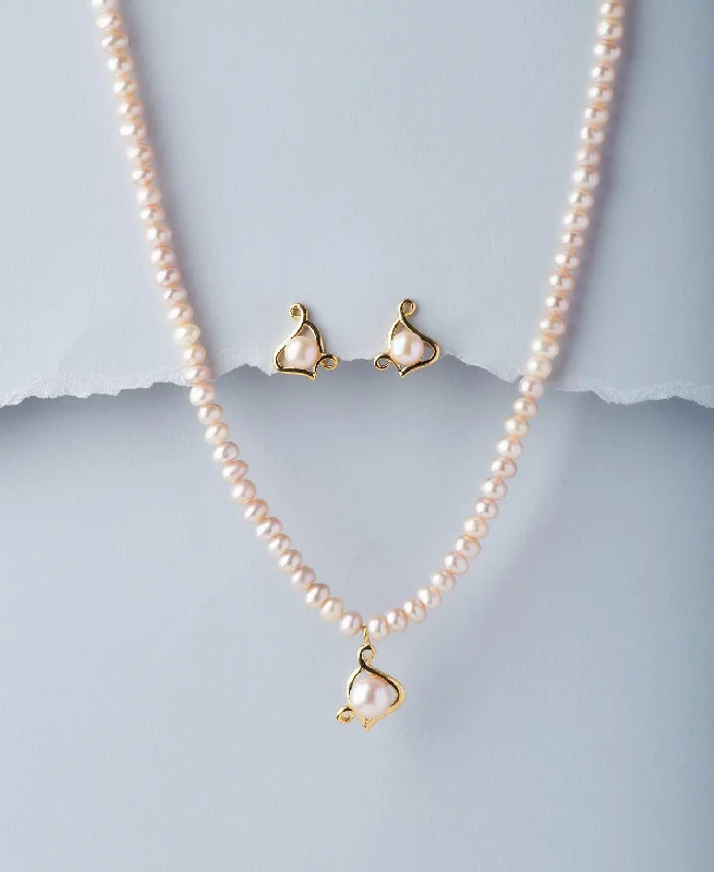 pendant chain necklaces themesTrendy Real Pearl Necklace Set