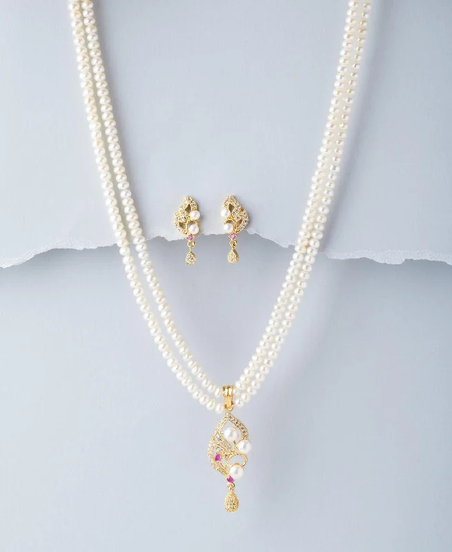 festival chain necklaces New YearTrendy Real Pearl Necklace Set