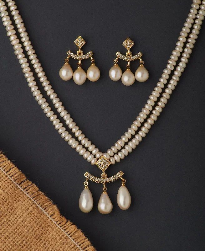 chain necklaces for bridesTrendy Real Pearl Necklace Set