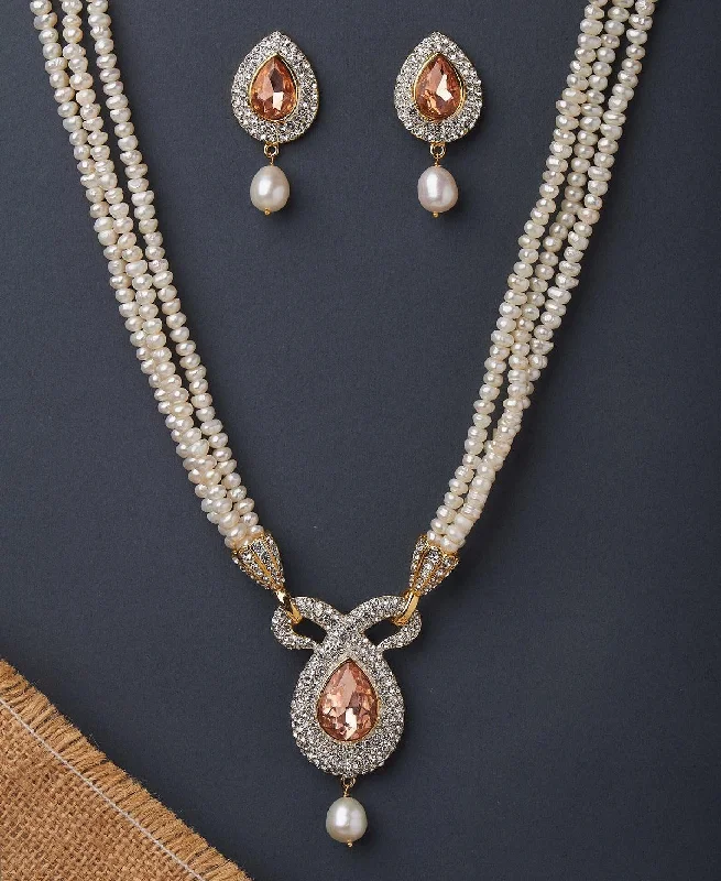 fashion chain necklaces for womenTrendy Real Pearl Necklace Set