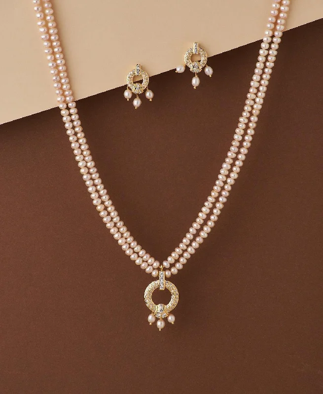 beaded chain necklaces patternsTrendy Real Pearl Necklace Set