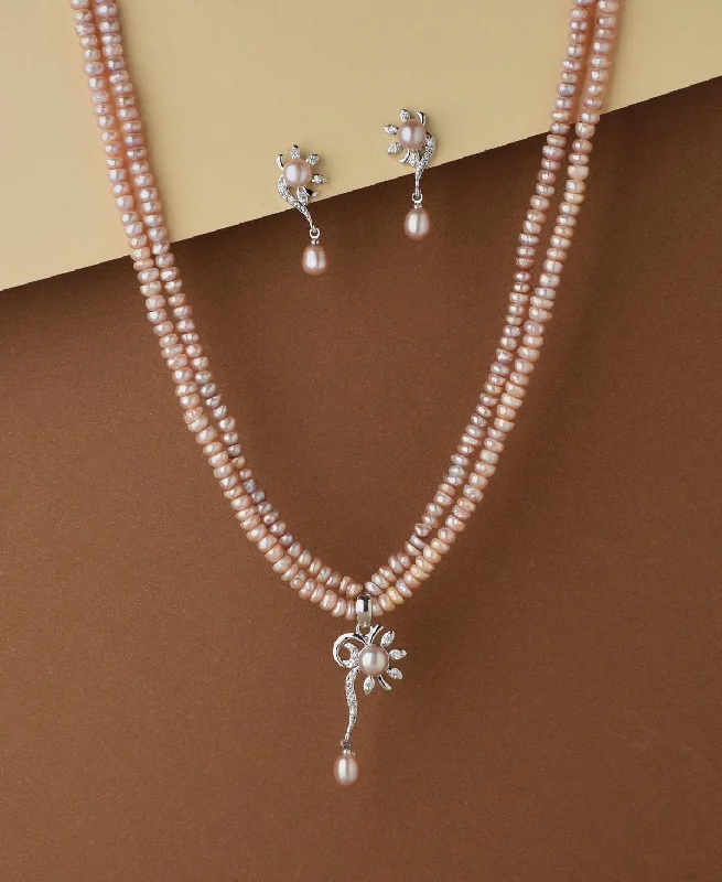 gemstone chain necklaces colorsTrendy Real Pearl Necklace Set